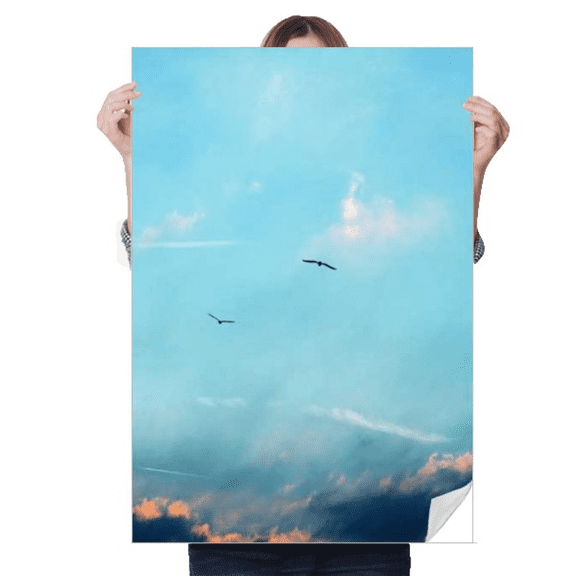 White Sky Bird Art Deco Fashion Sticker Decoration Poster Playbill Wallpaper Window Decal