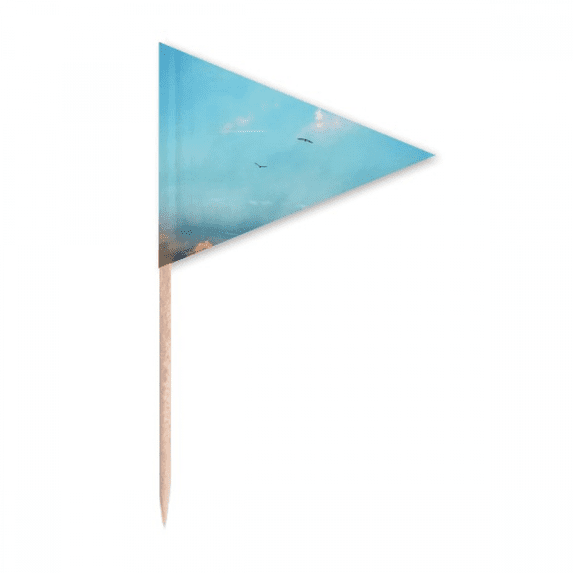 White Sky Bird Art Deco Fashion Toothpick Triangle Cupcake Toppers Flag