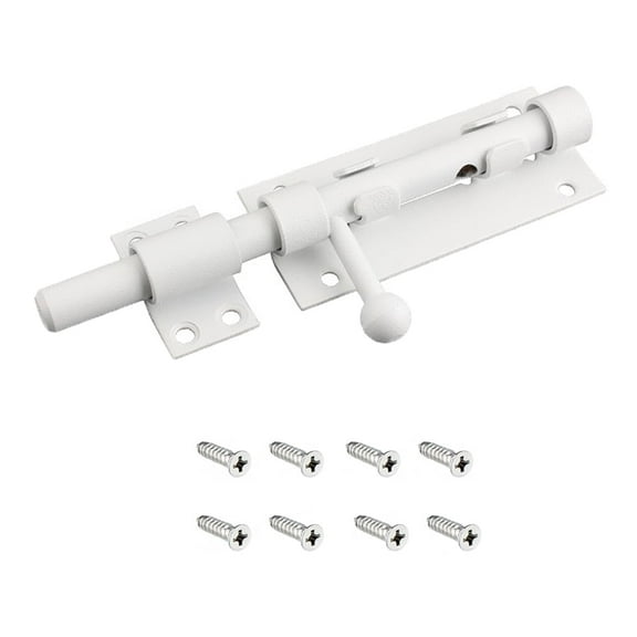 White Sliding Door Lock 8 Inch Stainless Steel Barrel Bolt Latch Suitable for barn doors/fence gates/courtyards/bedroom doors