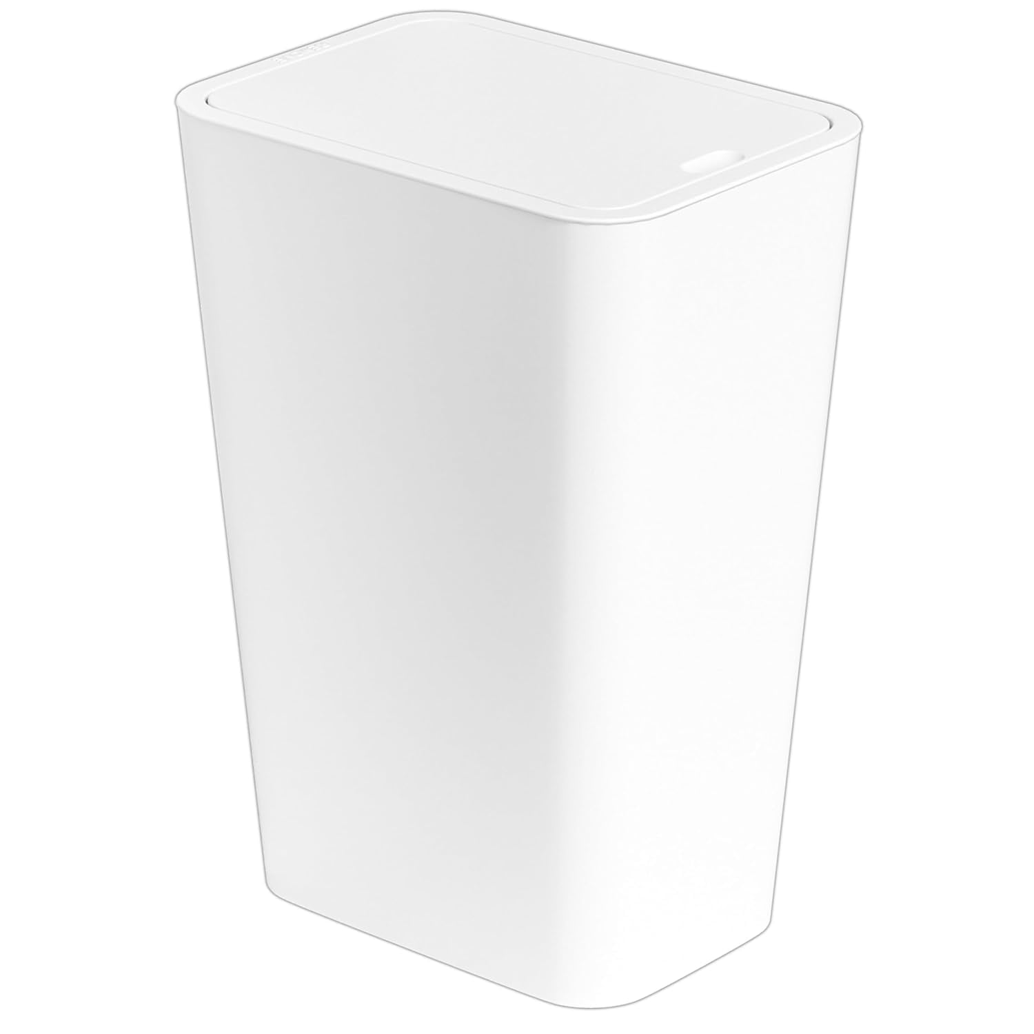 White Slim Bathroom Trash Can with Lid,1 Pack 3.17Gallon/12 Liter ...