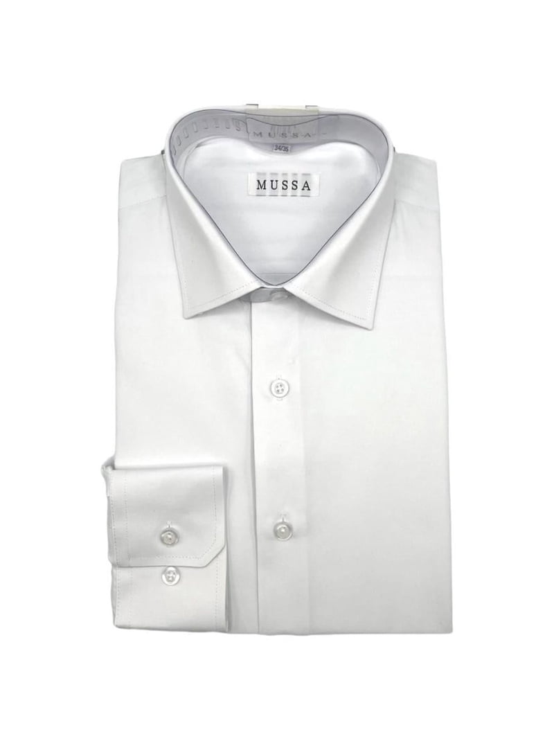14 32 33 dress shirt Mens White Tonal Diamond Spread Collar French Cuff Cotton Blend Dress Shirt, 15 / 32/33