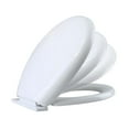 thumbnail image 1 of White Slow Close Toilet Seat Plastic Round No Slam Quiet Lid 16.5"x 14"| Renovators Supply, 1 of 14