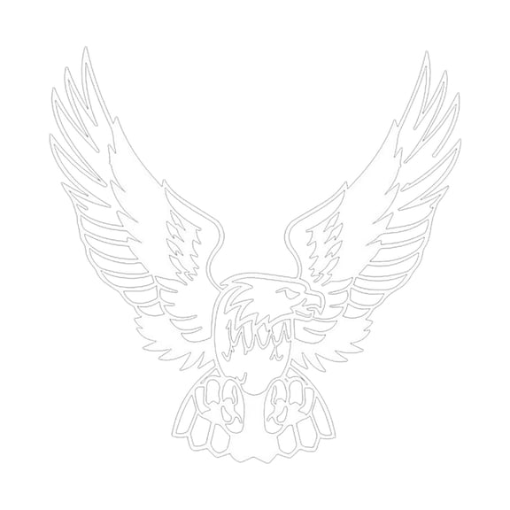 White Small Eagle Pvc Decal Sticker, Vinyl Waterproof Design For Car Truck Laptop, Patriotic Outdoor Use And Easy Application