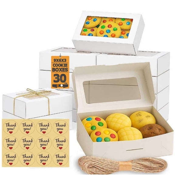 White Small Food Storage Jars & Containers 30 Pack For Desserts, Baked Goods Gift Giving
