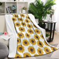 thumbnail image 1 of White Small Sunflower Pattern Blanket,Comfortable Soft Lamb Wool Throw Blanket,All Season,Warm Lightweight Blankets for Sofa Bed Couch Living Room Chair,60"x80", 1 of 4