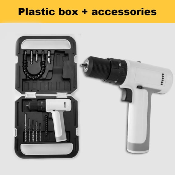 White Smart Brushless Impact Drill, Cordless Lithium-ion Drill Driver for Home Use