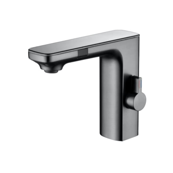 White Smart Sensor Basin Faucet Screen Digital Display Hot Cold Water Mixer Tap Touchless Vanity Sink Faucet For Bathroom -Modern Design