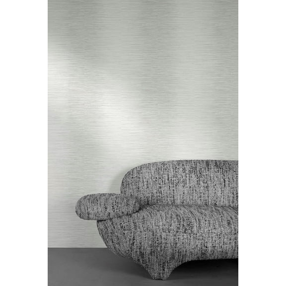 White Smoke Horizontal Candy Stripe Print Non Woven Non-Pasted Textured Wallpaper 57 Sq. Ft.