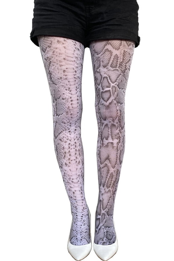 White Snake Patterned Tights for All Women Malka Chic