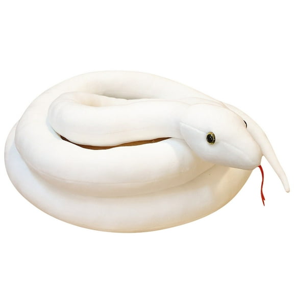 White Snake Plush, Realistic Snake Stuffed Animal, Lifelike Snakes Toy for Kids, Soft Stuffed Snakes Plush for Halloween Birthday Present Party Prank Prop