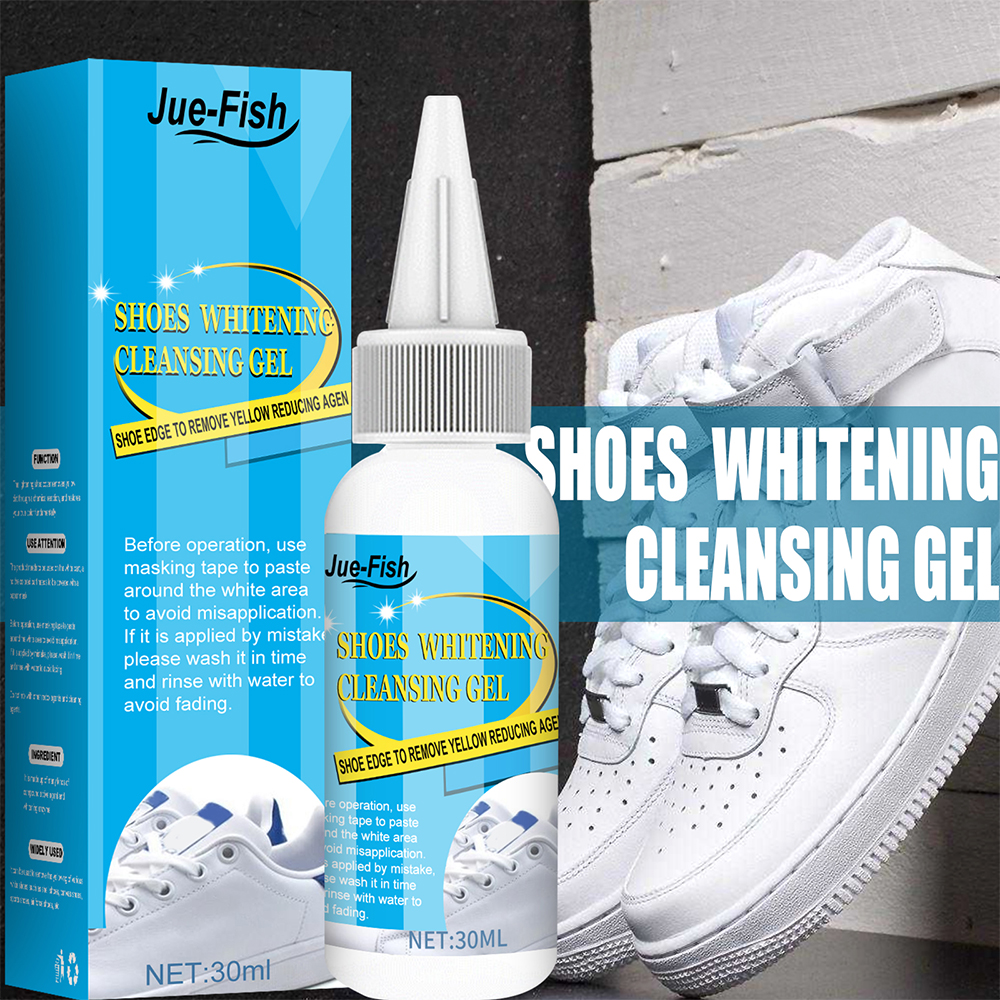 Hisome White Sneaker Cleaner, Shoes Whitening Cleansing Gel with A Making Tape, Shoe Cleaner Kit Shoe Whitener for All Washable Shoes(30ML), Size: 11.5*3*3cm