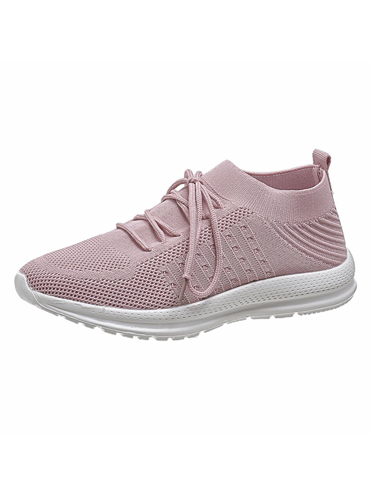 White Sneakers for Women Lace Up Shoes Wide Width Running Athletic ...