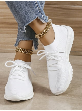 Womens Sneakers In White In Wide Width