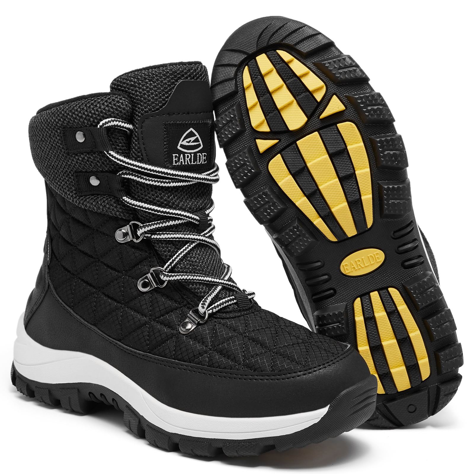 White Snow Boots for Women Waterproof Outdoor Hiking Shoes Winter Warm Mid Calf Boots