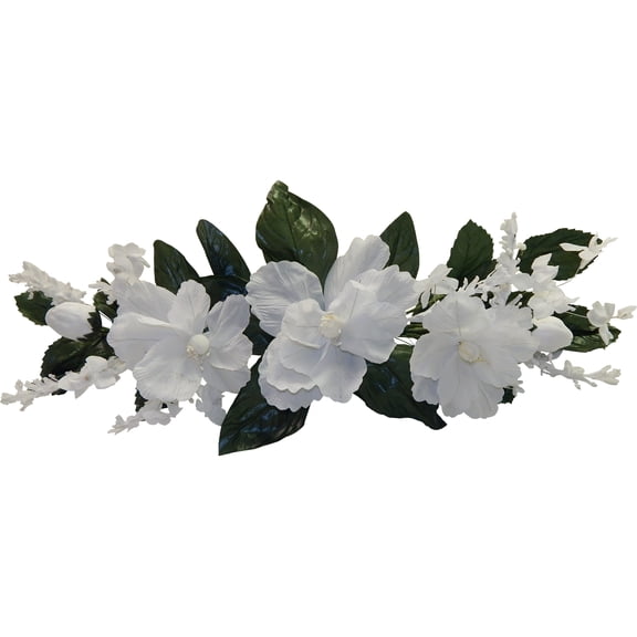 White Snow White Peony 24in Artificial Polysilk Faux Fake Flower Hand-wrapped Swag for Craft Home Garden Outdoor Bouquet Arrangement Ceremony Wedding Arch Floral Wall Aisle Decor (White, Set of 2)