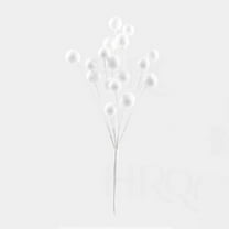White Snowball Foam Branch Christmas Tree Ornament 16 Inch Window Display Decor for Holiday Scene Arrangement
