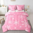 White Snowflake Bed in a Bag King Size Comforter Set 7 Pieces,Christmas