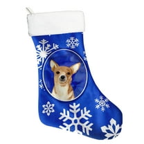 White Snowflake Chihuahua Christmas Christmas Stocking RDR3011