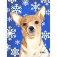thumbnail image 1 of White Snowflake Chihuahua Christmas Flag Canvas House Size, 1 of 1
