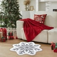 thumbnail image 1 of White Snowflake Christmas Rug 15.75in x 15.75in Soft Plush Holiday Decorative Carpet Non - Slip Backing for Living Room Bedroom Bathroom Holiday Decor, 1 of 6