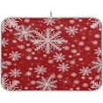 thumbnail image 1 of White Snowflake Dish Drying Mat Large for Kitchen Counter 18x24 In Reversible Merry Christmas Tableware Pad Dish Drainer Rack Mats Fast Absorbent Kitchen Accessories for Countertop Sink, 1 of 7