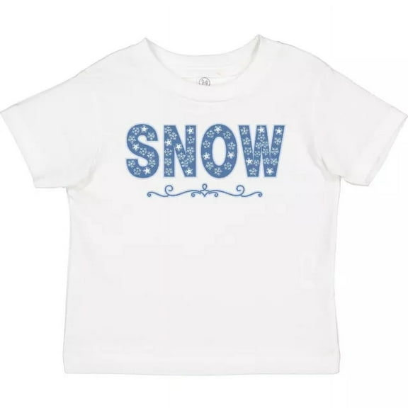 White Snowflake Snow Text Toddler T-Shirt Ski Snowboard Skier Boarder TODDLER SHORT SLEEVE TEE BELLA CANVAS 3001T