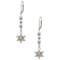 thumbnail image 1 of White Snowflake with Glitter and Clear AB Crystal Crystal Madison Leverback Earrings, 1 of 2