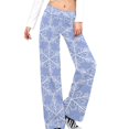 thumbnail image 1 of White Snowflakes Blue Background Pattern for Women Casual Lightweight Straight Leg Pants Comfy Women's Trousers, 1 of 8