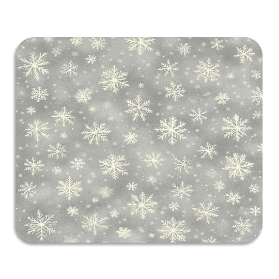 White Snowflakes Diatomaceous Earth Water Absorbent Mat, Anti-Slip Rubber Backing, 23.6" x 19.7"