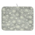 thumbnail image 1 of White Snowflakes Dish Drying Mat for Kitchen, Quick Drying Absorbent Soft Durable 16" x 18", 1 of 10