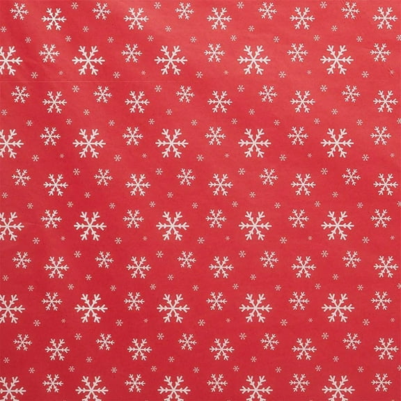 White Snowflakes On Red Holiday Tissue Paper - 20in. X 30in. Sized Sheets - 20 Sheets (43bt0120)