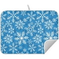 thumbnail image 1 of White Snowflakes Snow Blue Dish Drying Mat Christmas Dish Drainer Mat for Kitchen Counter 18x24 inch Absorbent Microfiber Dishes Pad Xmas Winter Decoration, 1 of 8
