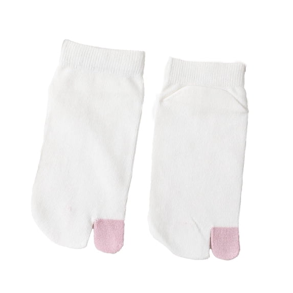 White Socks 2Pcs Split Toe Socks Women Men Socks Non Slip Flop Socks for Sports Shoes Leather Shoes Sandals