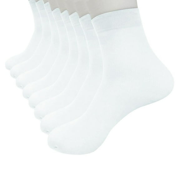 White Socks 8 Pairs Fiber Ultra-thin Elastic Silky Short Silk Stockings Men Socks