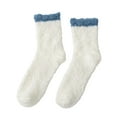 thumbnail image 1 of White Socks Fuzzy Socks for Women with Grips Plush Fuzzy Socks Sleep Cozy Socks Sleep Socks Winter Soft Fluffy Sock, 1 of 2