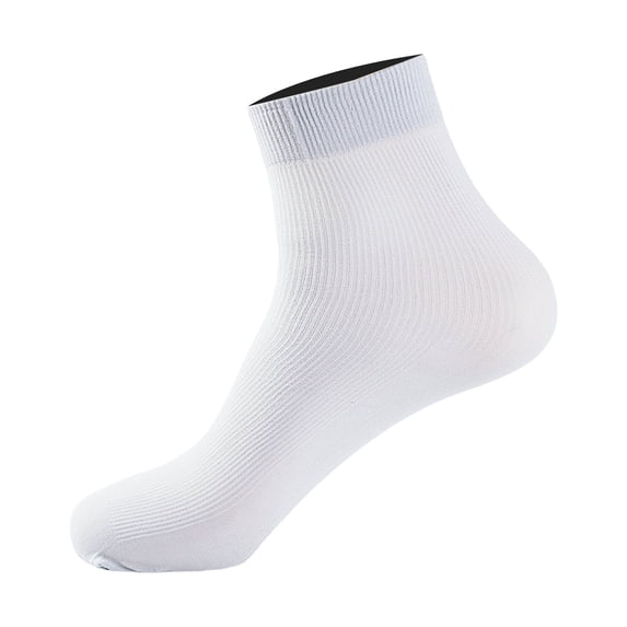 White Socks Spring and Summer Striped Men's Silk Stockings Thin Breathable and Odor Proof Mid Tube Socks Silky Ice Silk Men's Socks