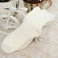 thumbnail image 1 of White Socks Women Fuzzy Fluffy Cozy Slipper Socks Warm Soft Winter Plush Home Sleeping Socks, 1 of 6