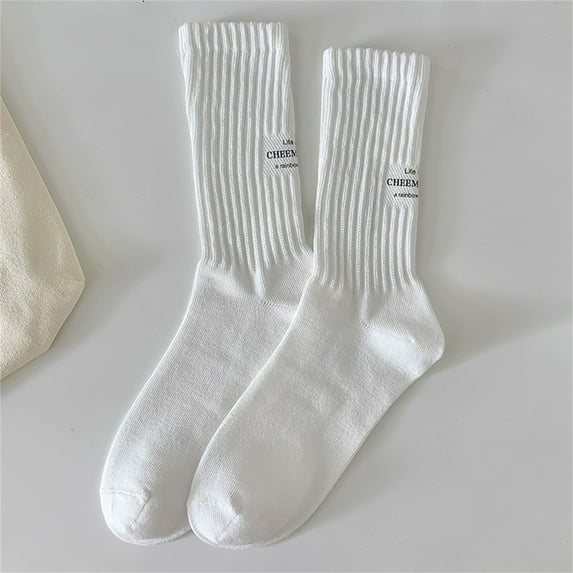White Socks Women Thin Cotton Socks Soft Cotton Bootie Socks Women Above Ankle Crew Socks