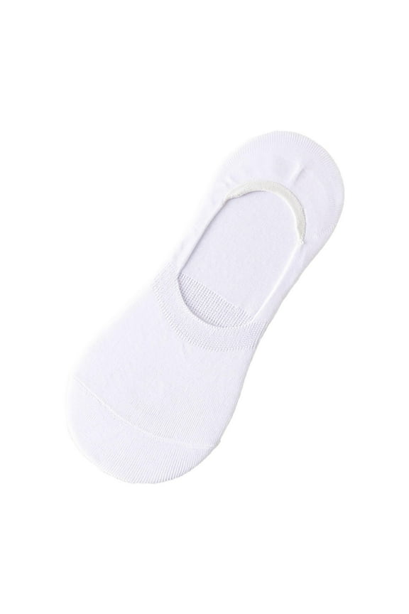 White Socks Women's Combed Cotton Socks Summer Solid Color U Shaped Silicone Anti Slip Socks