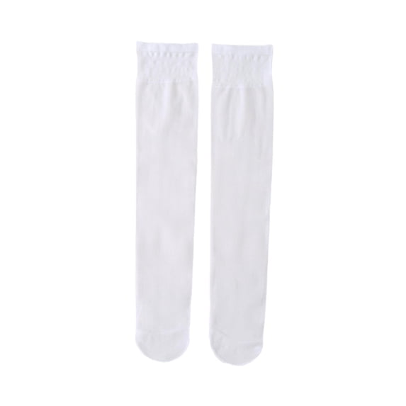 White Socks Womens Socks Crew Stocking Thin Cool See Through Calf High Socks for Women