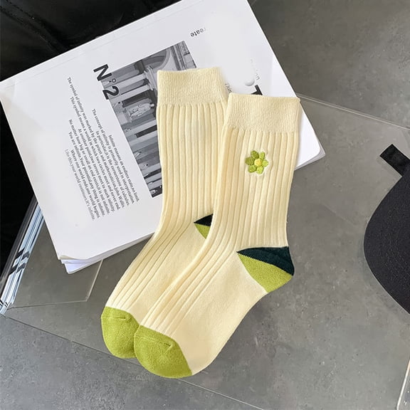 White Socks Womens To Keep Warm Sock Stripe Lightweight Cotton Socks