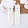 thumbnail image 1 of White Socks for Women Big Eyed Coral Fleece Socks Female Sleeping Home Floor Socks on Sale Clearance, 1 of 4