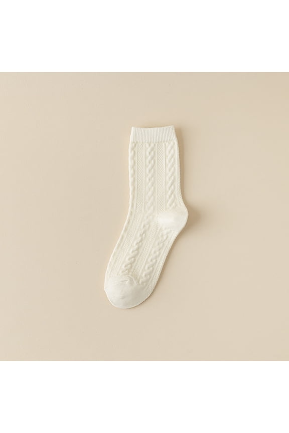 White Socks for Women's Color Matching Multi Color Breathable Plush and Thick Insulation Socks on Sale Clearance