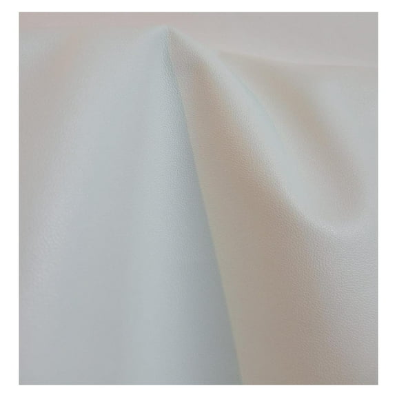White Soft Faux Leather Fabric Sheet PU (Peta Approved Vegan) Sold by The Yard Synthetic Pleather 0.9 mm Nappa Soft Smooth Upholstery (White, by The Yard)