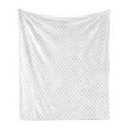 thumbnail image 1 of White Soft Flannel Fleece Throw Blanket, Minimalistic Pattern with Small Polka Dots Simple Vintage Style Design, Cozy Plush for Indoor and Outdoor Use, 60" x 80", Forest Green and White, by Ambesonne, 1 of 5