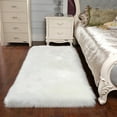 thumbnail image 1 of White Soft Rectangle Fur Area Rug 1.64x4.92ft Shaggy Fluffy Rugs Long Plush Carpet Floor Mat for Bedroom Living Room Decor, 1 of 5