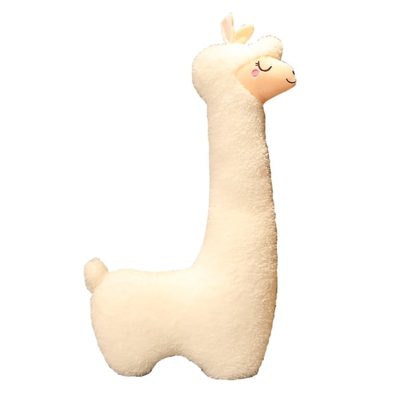 White Soft Stuffed Alpaca Plush Animal Doll Toy Cute For Kids Birthday Gift Home Decoration White 75Cm
