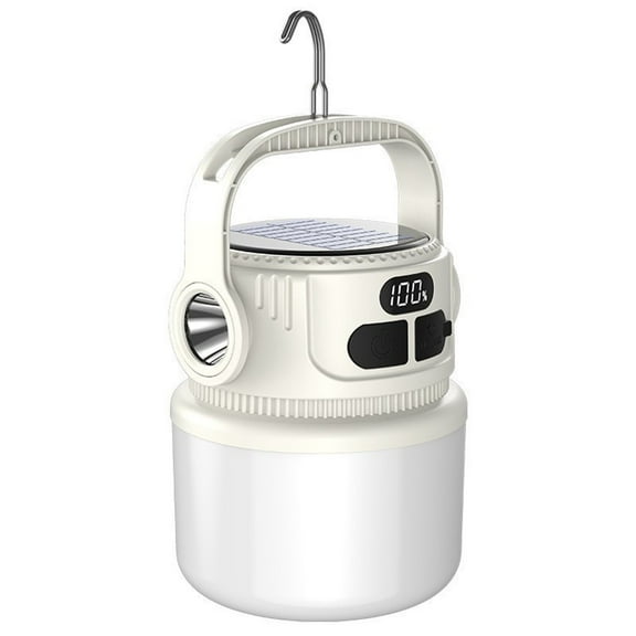 White Solar Led Multifunctional Outdoor Camping Lighting Rechargeable Ambient Light Tent Light Market Stall Light Portable Lantern Plastic