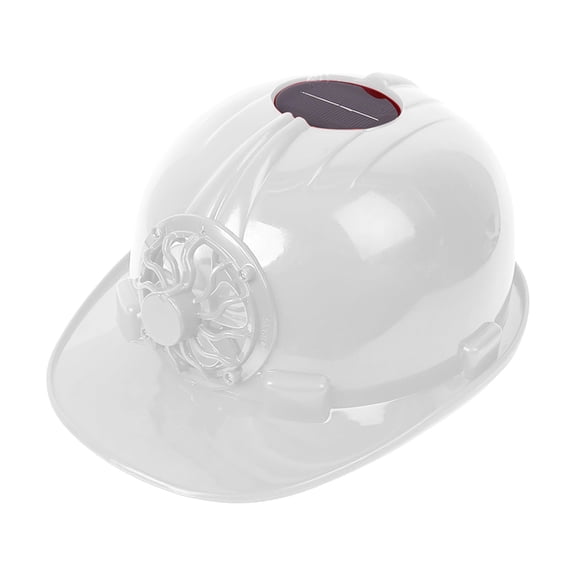 White Solar Powered Fan Helmet Protective Hard Hat With Cooling Fan For Road Maintenance Farm Work Outdoor Construction Heavy Duty Heat Dissipation With Manual