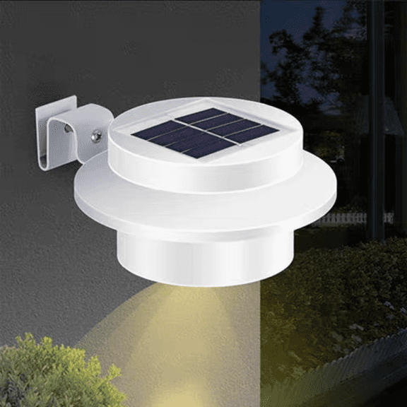 White Solar Powered Gutter Lights, Solar Fence Lights, Outdoor Decorative Led Fence Lamp, Decorative Yard Lamp For Lighting Railing, Outside Wall, Deck, Garden, Path, Backyard, Sidewalk, Yard, Patio
